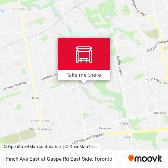 Finch Ave East at Gaspe Rd East Side map