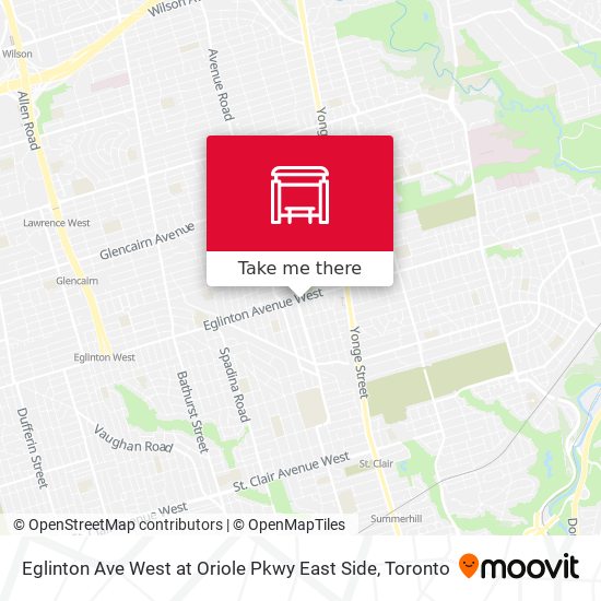 Eglinton Ave West at Oriole Pkwy East Side map