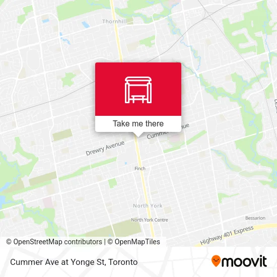 Cummer Ave at Yonge St map