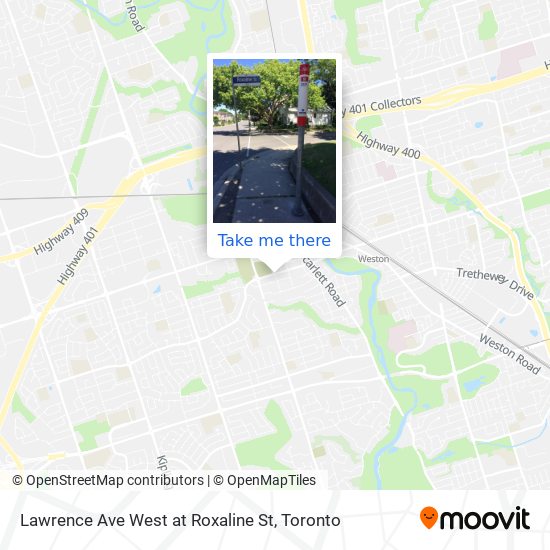Lawrence Ave West at Roxaline St map