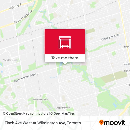 Finch Ave West at Wilmington Ave map