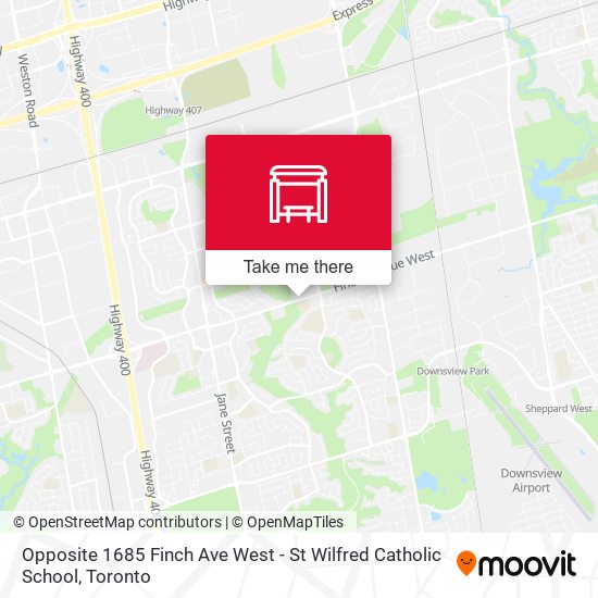Opposite 1685 Finch Ave West - St Wilfred Catholic School map