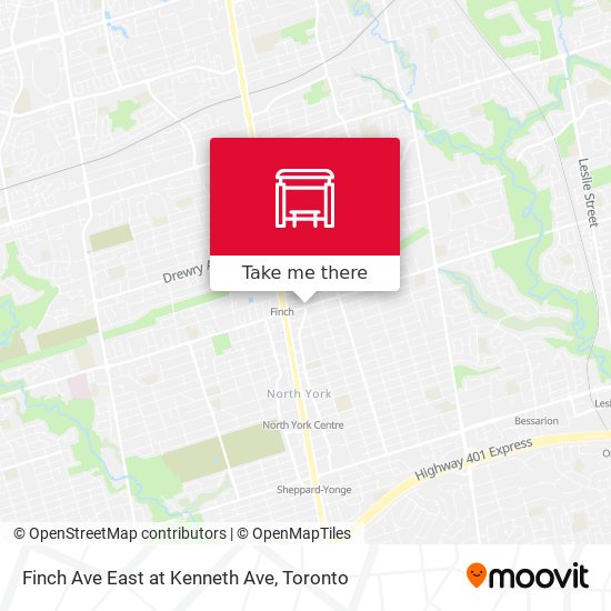Finch Ave East at Kenneth Ave map