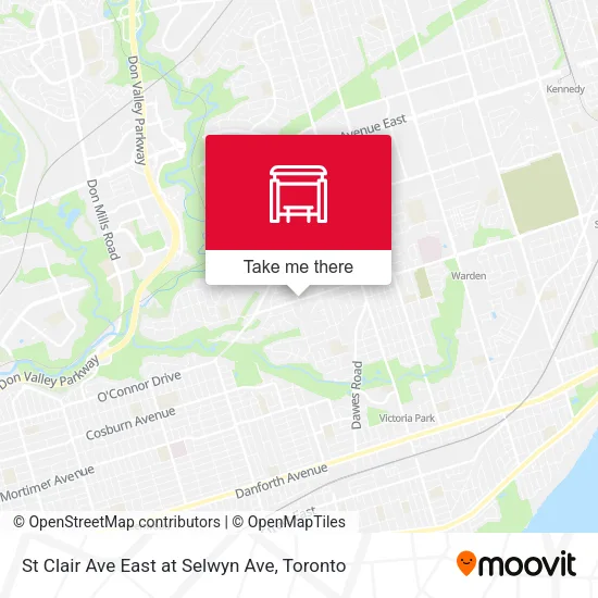 St Clair Ave East at Selwyn Ave map
