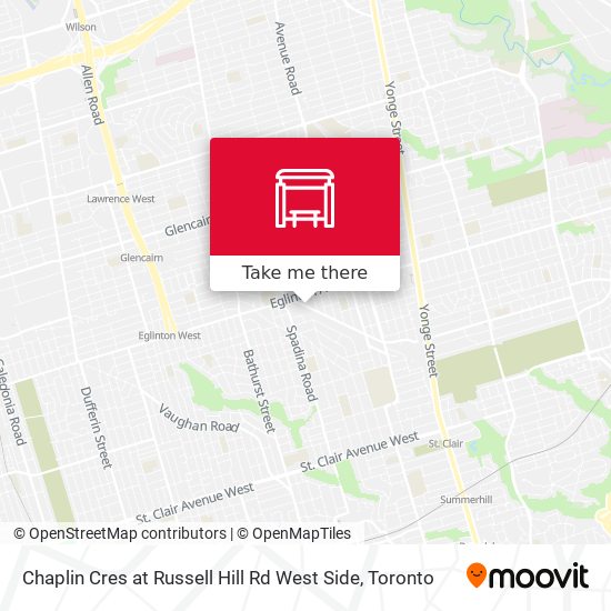 Chaplin Cres at Russell Hill Rd West Side map