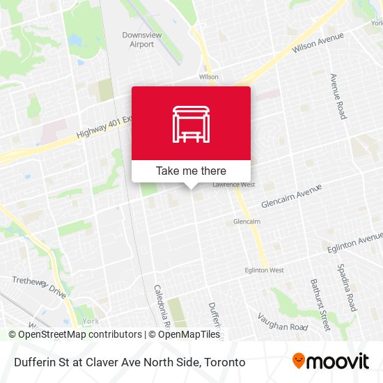 Dufferin St at Claver Ave North Side map