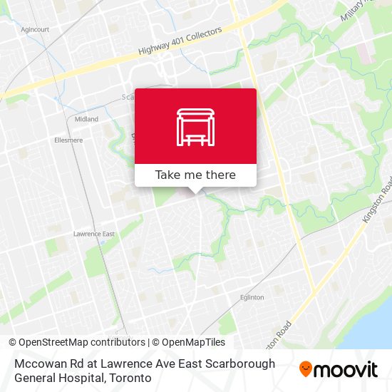 Mccowan Rd at Lawrence Ave East Scarborough General Hospital map