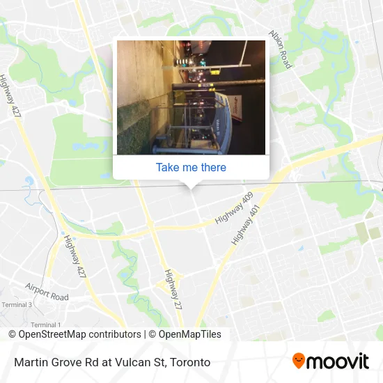 Martin Grove Rd at Vulcan St map