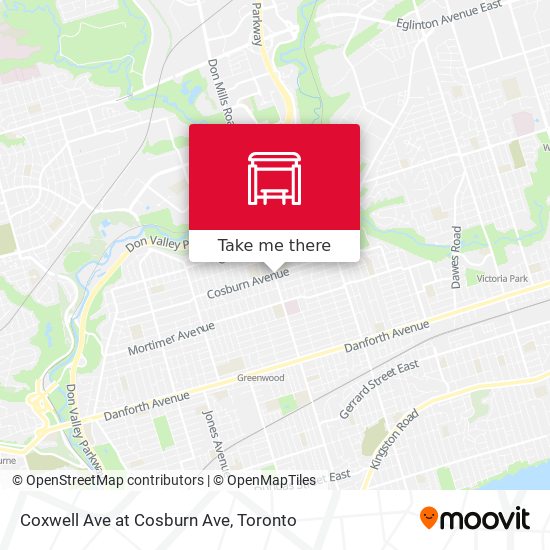 Coxwell Ave at Cosburn Ave map