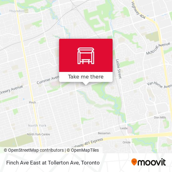 Finch Ave East at Tollerton Ave map