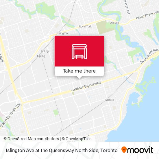 Islington Ave at the Queensway North Side map