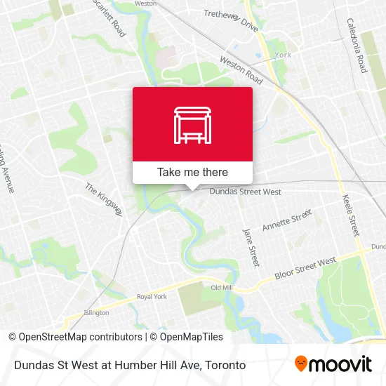 Dundas St West at Humber Hill Ave map