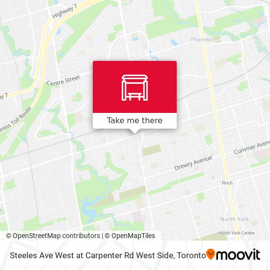 Steeles Ave West at Carpenter Rd West Side map