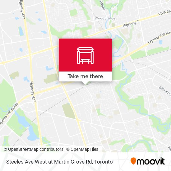 Steeles Ave West at Martin Grove Rd map