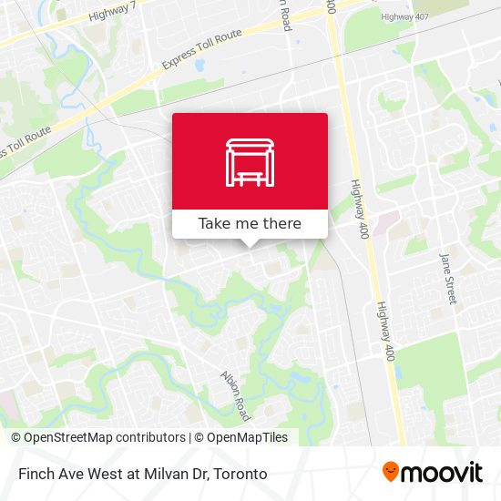 Finch Ave West at Milvan Dr map