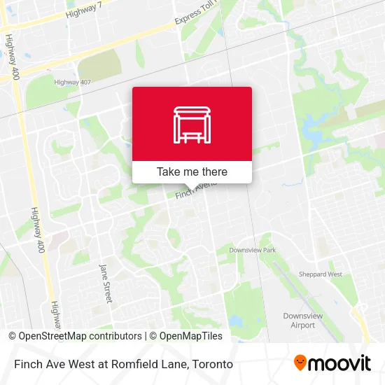 Finch Ave West at Romfield Lane map