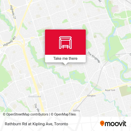 Rathburn Rd at Kipling Ave map