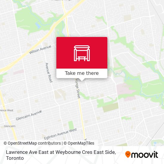 Lawrence Ave East at Weybourne Cres East Side map