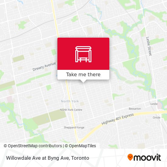 Willowdale Ave at Byng Ave map