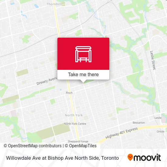 Willowdale Ave at Bishop Ave North Side map