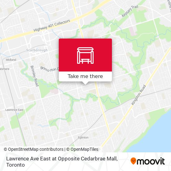 Lawrence Ave East at Opposite Cedarbrae Mall map