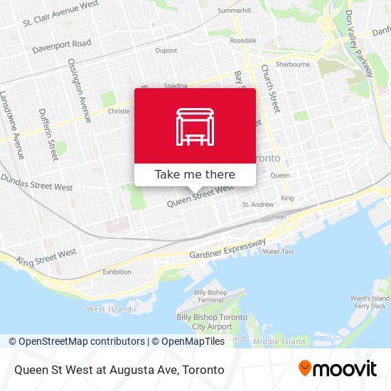 Queen St West at Augusta Ave map