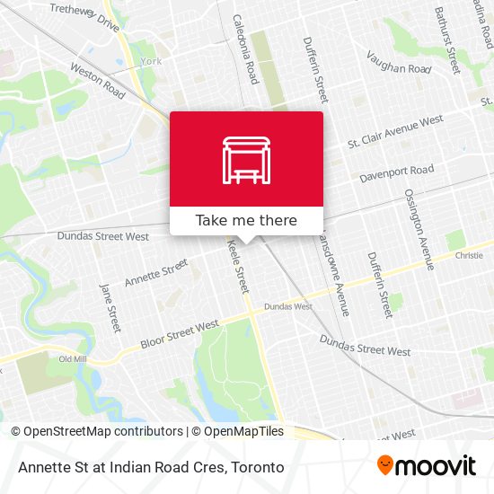 Annette St at Indian Road Cres map
