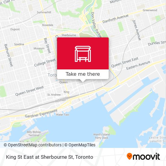 King St East at Sherbourne St map