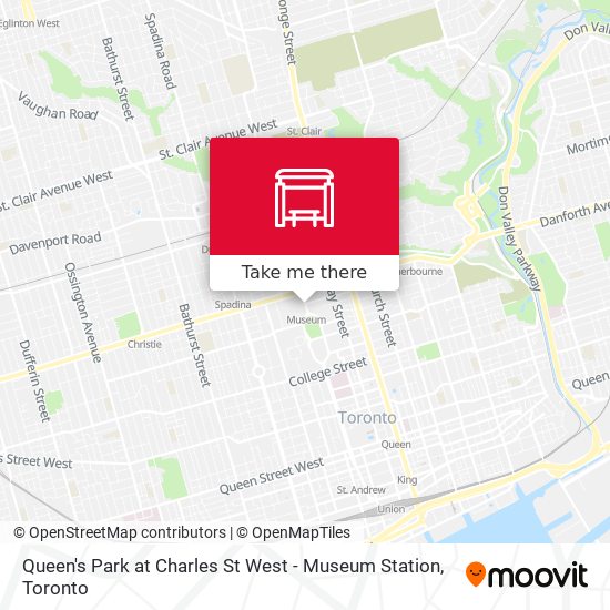 Queen's Park at Charles St West - Museum Station map