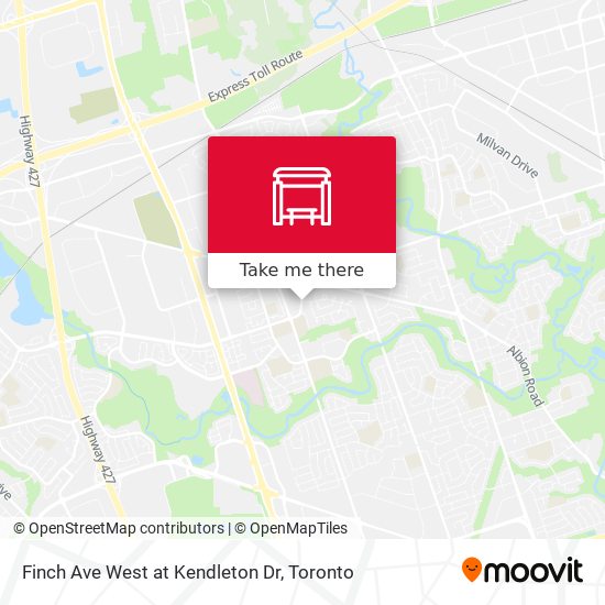 Finch Ave West at Kendleton Dr map