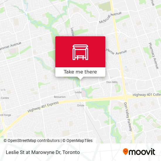 Leslie St at Marowyne Dr map