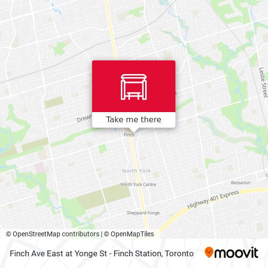 Finch Ave East at Yonge St - Finch Station map