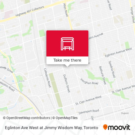 Eglinton Ave West at Jimmy Wisdom Way map