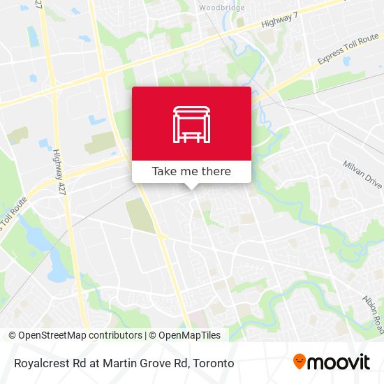 Royalcrest Rd at Martin Grove Rd map