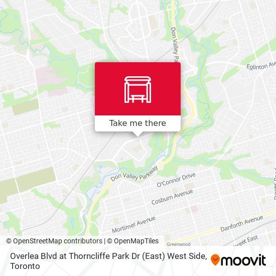 Overlea Blvd at Thorncliffe Park Dr (East) West Side map