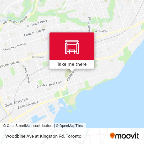 Woodbine Ave at Kingston Rd map