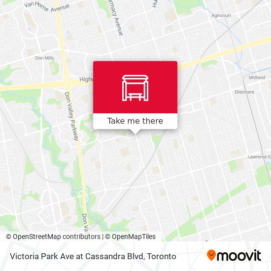 Victoria Park Ave at Cassandra Blvd map