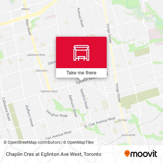 Chaplin Cres at Eglinton Ave West map