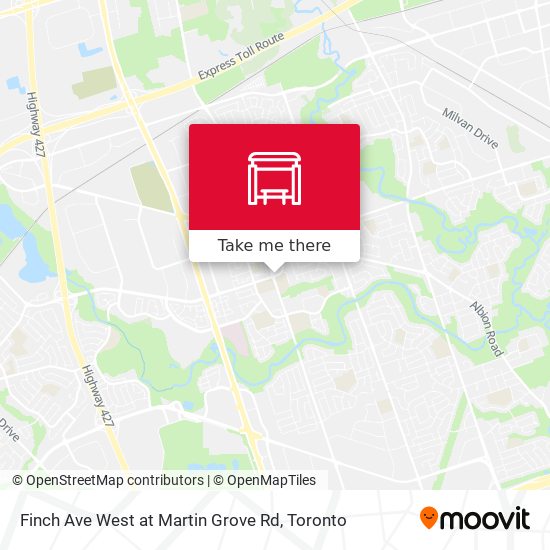 Finch Ave West at Martin Grove Rd map