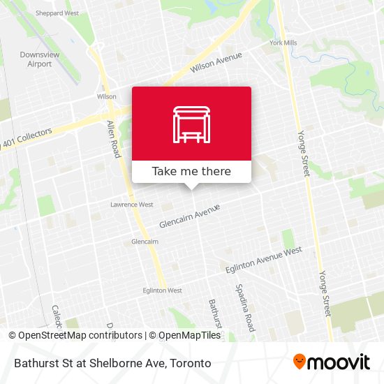 Bathurst St at Shelborne Ave map