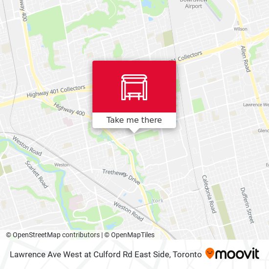 Lawrence Ave West at Culford Rd East Side map