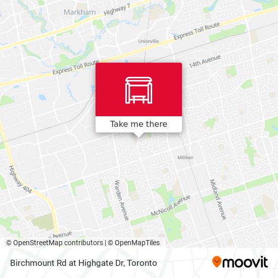 Birchmount Rd at Highgate Dr map