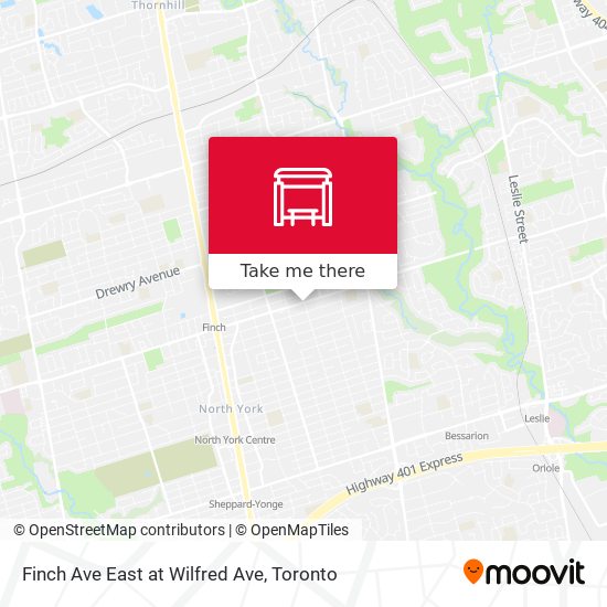 Finch Ave East at Wilfred Ave map