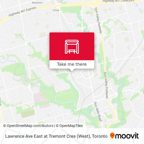 Lawrence Ave East at Tremont Cres (West) map