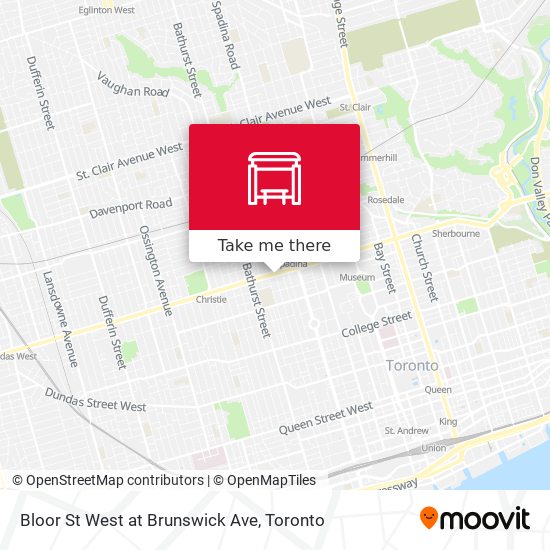 Bloor St West at Brunswick Ave map