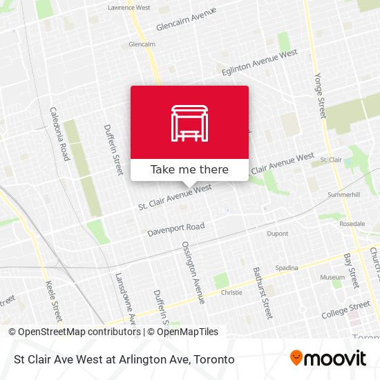 St Clair Ave West at Arlington Ave map