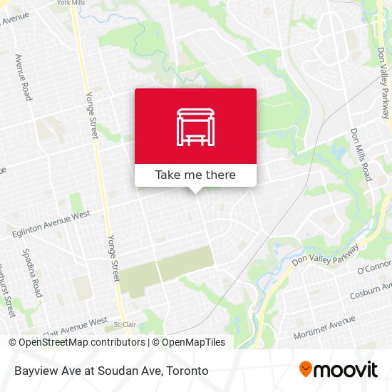 Bayview Ave at Soudan Ave map