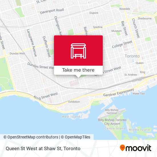 Queen St West at Shaw St map