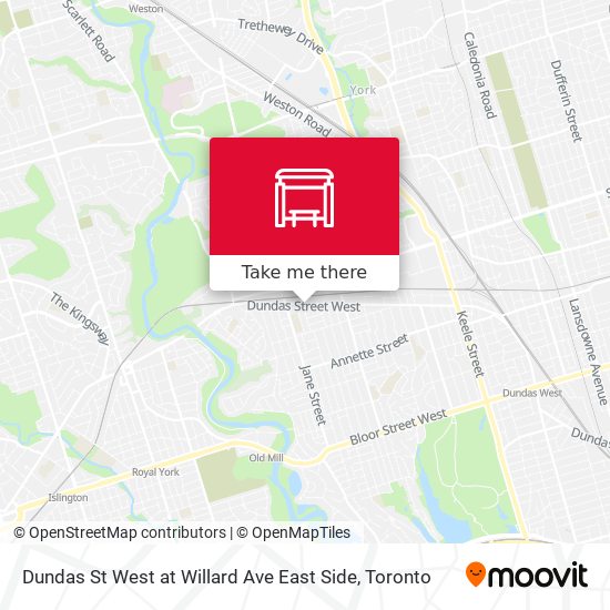 Dundas St West at Willard Ave East Side map