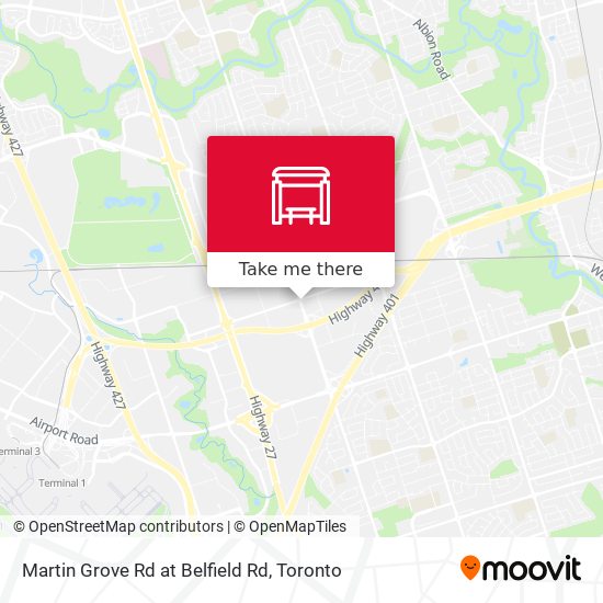 Martin Grove Rd at Belfield Rd map